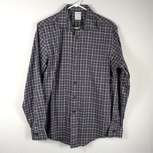 Brooks Brothers Medium Plaid Button Down Shirt American Supima Cotton Non-Iron